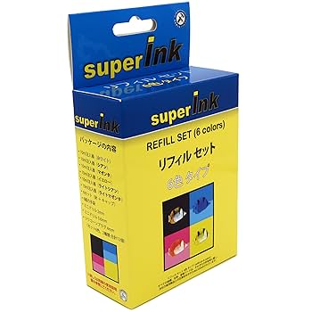 インク、プリンターセット Amazon.co.jp: superInk リフィル セット（6色） インク